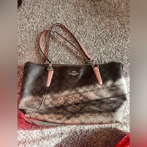 Coach Dark Brown Signature Tote